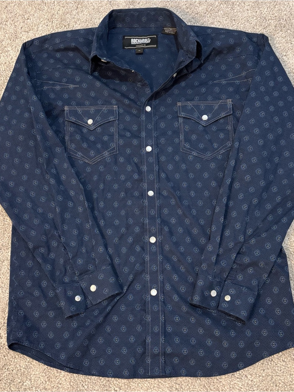 Rock & Roll Denim ‘46 Western Shirt Pearl Snap Men’s XL